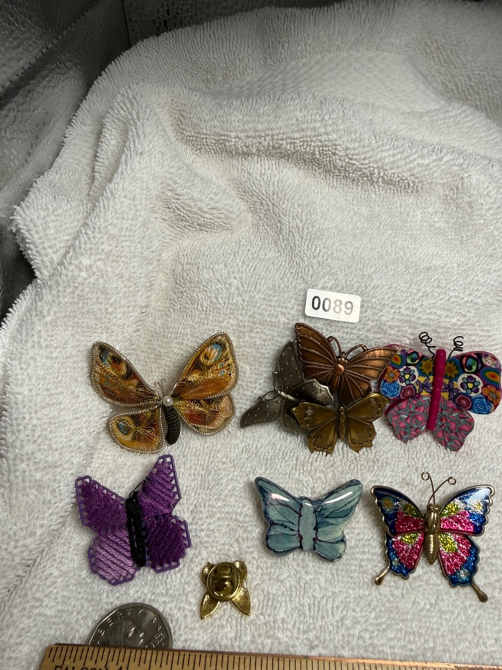 7 Unique Colorful Butterfly Brooches - Multicolor Enamel and Metal Accents